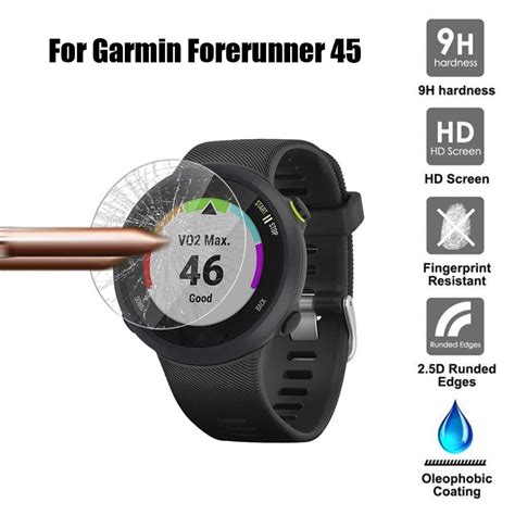 Clear Film Tempered Glass Screen Protector For Garmin Forerunner 45 45S