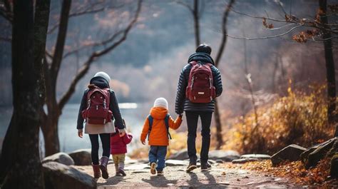 Premium AI Image | family hiking adventure