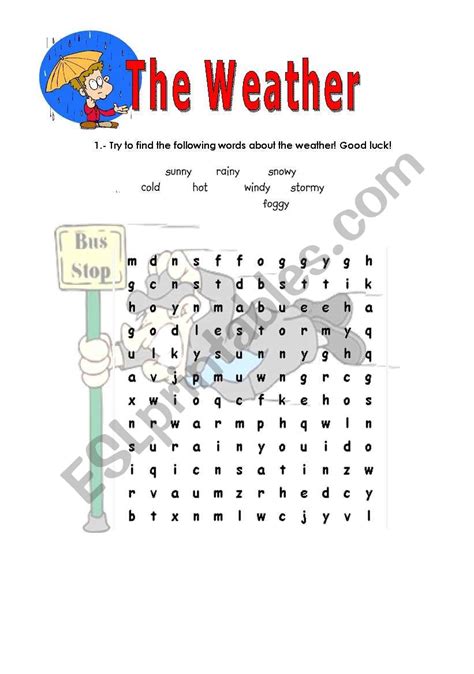 The Weather Crosswords Esl Worksheet By Juju