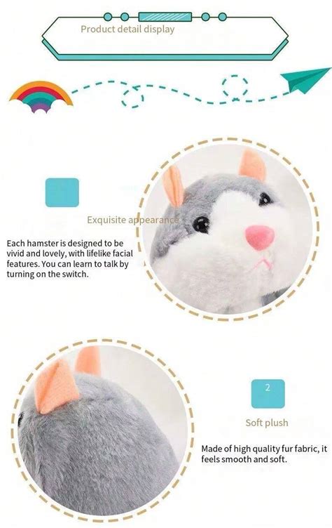 Jouet En Peluche Mignon De Hamster Qui Peut Acquiescer Et Parler Jouet