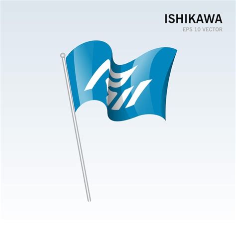 Ondeando La Bandera De Las Prefecturas De Ishikawa De Jap N Aislado