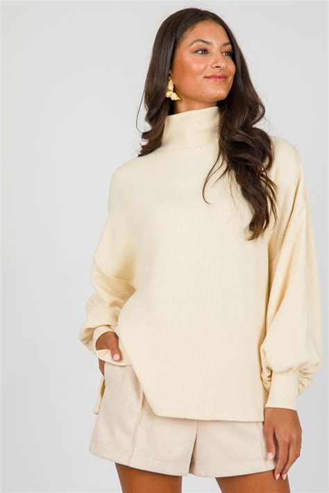 Mandy Rib Sweater Cream New Arrivals The Blue Door Boutique