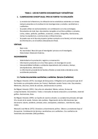 Tema 2 Uso De Fuentes Documentales Y Estadisticas Pdf