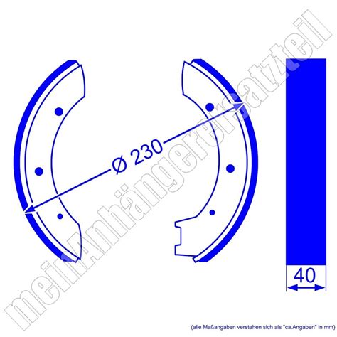 Bremsbacken Bremsbeläge für Peitz S 234 R S234R 230x40mm eBay