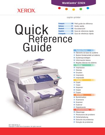 Xerox C2424 WORKCENTRE C2424 Reference Guide Manualzz