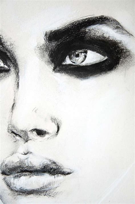 Smoky Eyes Charcoal Drawing By Daria Yablon Soloviova Artfinder