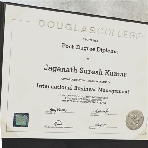 Post Degree Diploma - Officially graduated with a Post-Degree Diploma in International ...