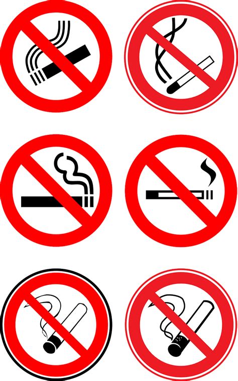 No Fumador Señales De Prohibición Gráficos vectoriales gratis en