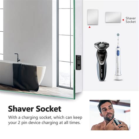 Illuminated Bathroom Mirror With Bluetooth And Shaver Socket At John