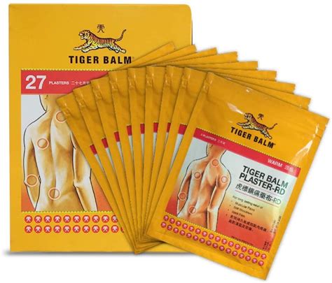 Tiger Balm Plaster Warm Medicated Pain Relief 10 X 14 Cm 27 Sheets