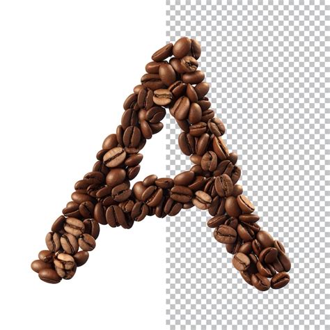 Premium PSD Alphabet A Is Made Of Coffee Beans