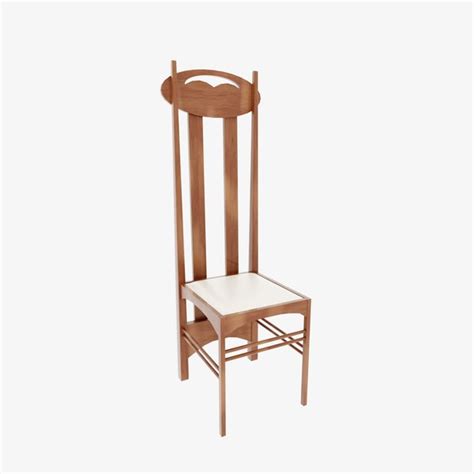 D Charles Rennie Mackintosh Argyle High Back Chair Model