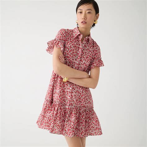 J Crew Amelia Shirtdress In Liberty® Eliza S Red Fabric For Women