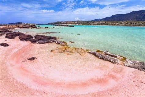 Elafonissi Beach With Pink Sand On Crete Stock Image Image Of