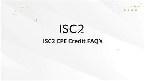 Isc Answering Frequently Asked Questions For Your Cpe Credits Youtube