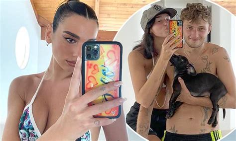 Dua Lipa Shares A Slew Of Sultry Bikini Clad Selfies Alongside Beau Anwar Hadid Daily Mail Online