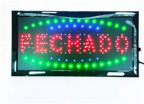 Letreiro Painel Aberto Fechado 2 Em 1 Led Placa Quadro 110v Frete grátis