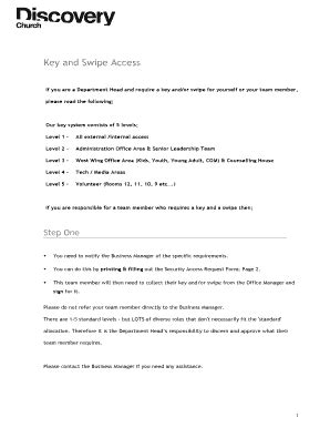 Fillable Online Keys Security Access Request Form Doc Fax Email