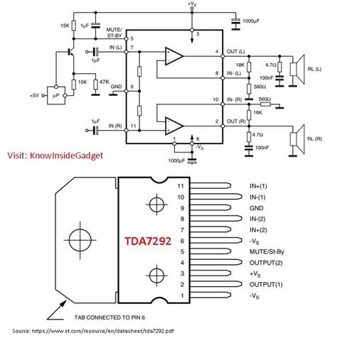 Микросхема tda7292 схема подключения - 83 фото