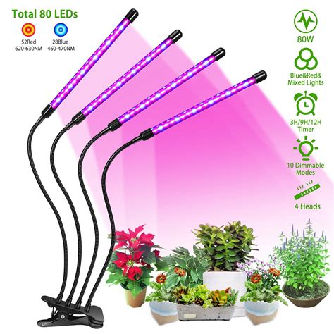 Homevenus 2 Heads Full Spectrum Clamp Led Grow Lights For Indoor Plants