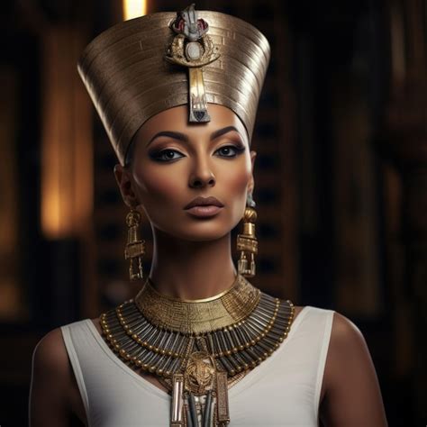 Premium Ai Image Queen Nefertiti Of Egypt In Her Elegant Regal Attire