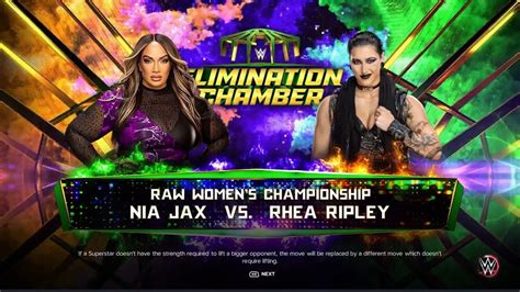 Nia Jax Vs Rhea Ripley Elimination Chamber Perth Wwe K Youtube