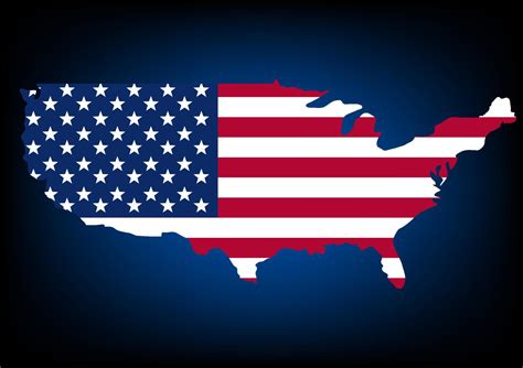 American Flag Map Vector With Blue Background 8071577 Vector Art At Vecteezy