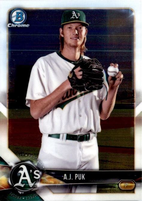 Bowman Chrome Prospects A J Puk Oakland Athletics Bcp Ebay