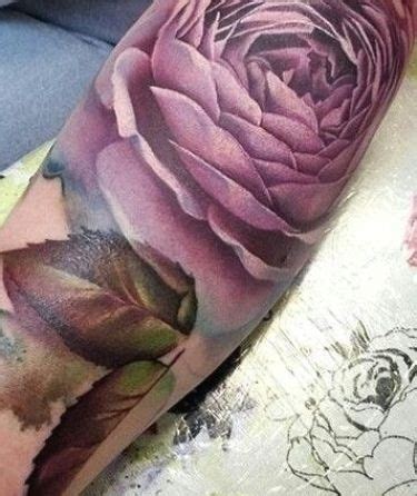 lavender cabbage rose tattoo | Tattoos, Rose tattoos, Flower tattoo | Flower tattoo, Rose ...