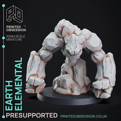 Earth Elemental Dnd Miniature 32mm Scale Miniatures