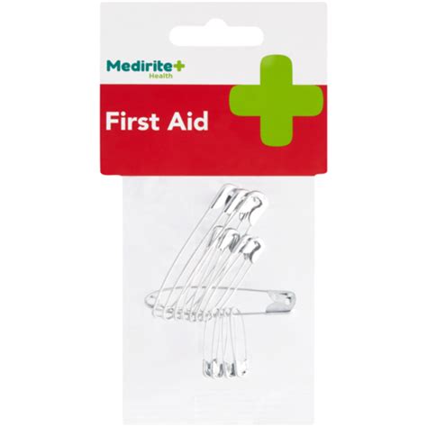 Medirite Health Safety Pins 12 Pack Plaster Bandages And Dressings