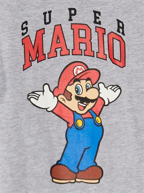 Camiseta De Manga Larga Super Mario Gris Kiabi