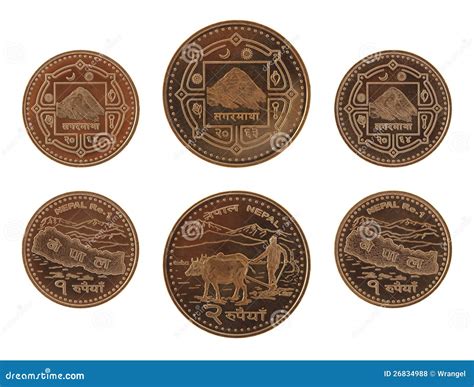 Nepalese Coins Isolated On White Royalty Free Stock Photos - Image ...