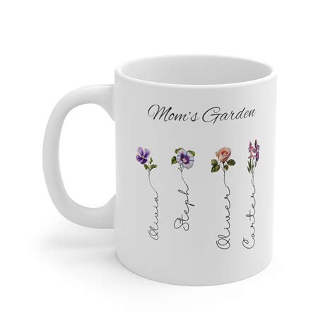 Birth Month Flower For Moms Garden Mug Personalized Birth Flower Mug