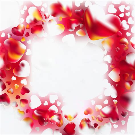 Romantic Red White Hearts Background