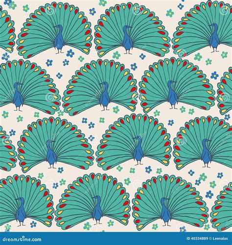 Seamless Peacocks Stock Vector Illustration Of Fabric 40334889