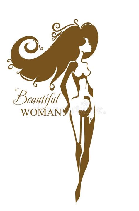 Mulher Bonita Silhueta Nude F mea Da Beleza Do Vetor Ilustração Stock