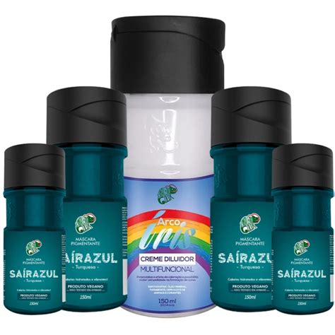 Kit 4 Tubos de Coloração Kamaleao Color Saiarazul 150 ml Diluidor