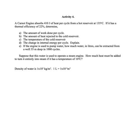 Solved A Carnot Engine Absorbs 410 J Of Heat Per Cycle From Chegg