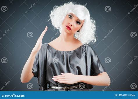 Blonde Puppet In Studio Stock Photography Image