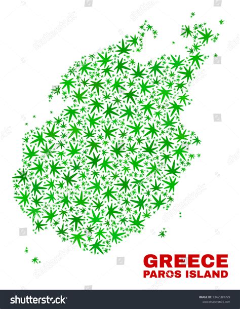 Vector Cannabis Paros Island Map Mosaic Concept Royalty Free Stock