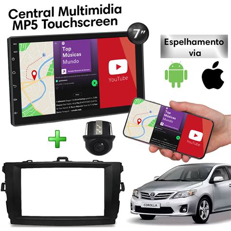 Central Multimidia Moldura Toyota Corolla Mp5 Bluetooth Usb