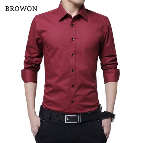 PLUS LOFTS Men Fashion Blouse Shirt Long Sleeve Business Social Shirt