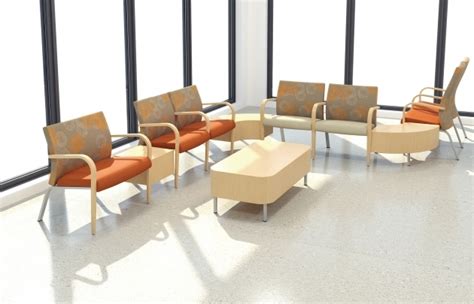 Office Waiting Room Chairs Orange Anti Microbial Vinyl Upholstery ...