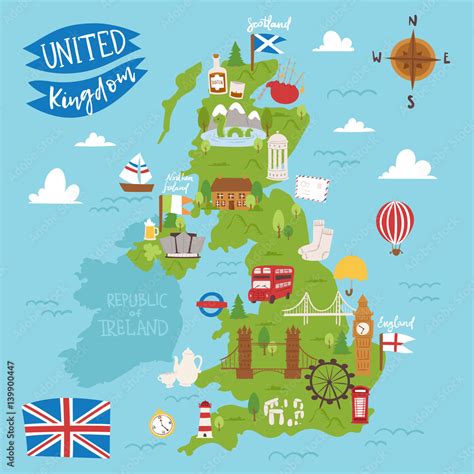 united kingdom great britain map travel city tourism transportation