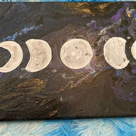 Moon phases acrylic painting | Etsy