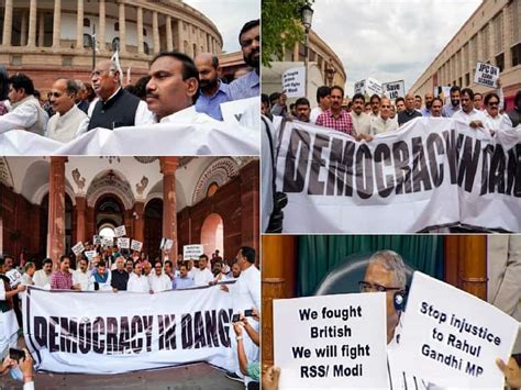 Congress Oppn Hold Protest March In Delhi Over Rahul Gandhis