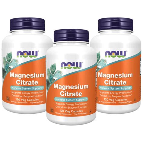 Now Foods Magnesium Citrate 120 Capsules Pack of 3 | Buy at Best Price ...