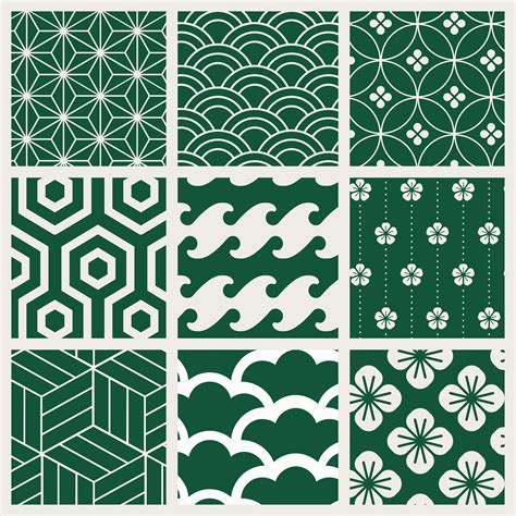 Japanese-inspired pattern vector set - Download Free Vectors, Clipart Graphics & Vector Art