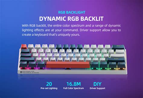Machenike K B Mechanical Keyboard Keys Wired Keyboard Hot Swappable Rgb Backlit Gaming